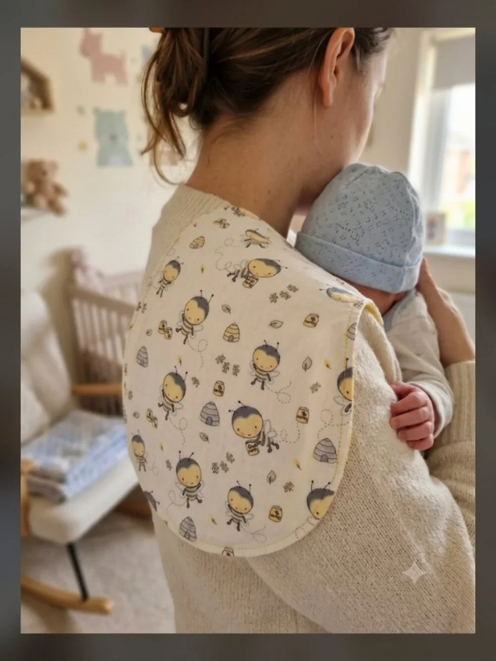 Bumblebee Burp Cloth 2 Pack | Handmade Yellow Flannel Contoured Baby Set